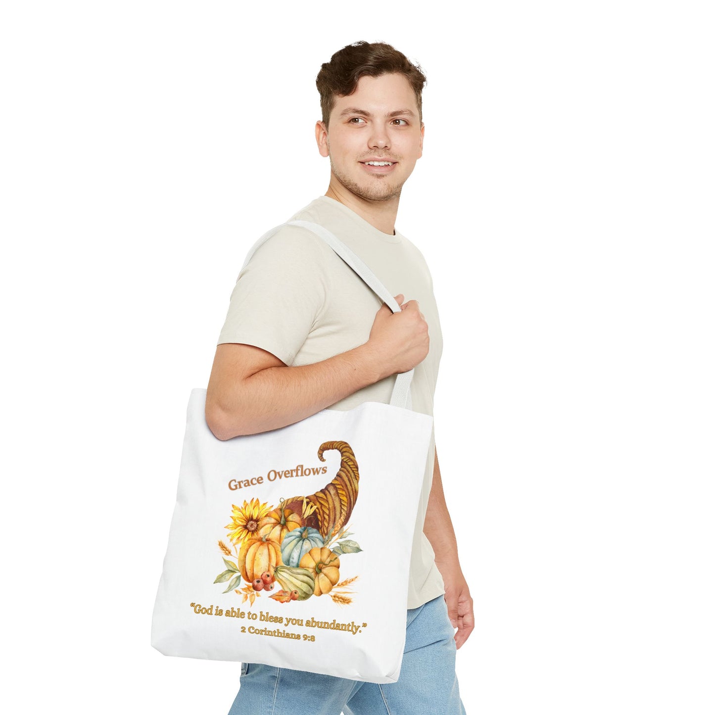 Cornucopia of Blessings Tote Bag – 2 Corinthians 9:8